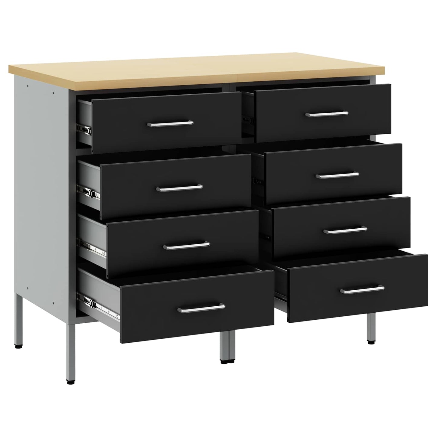 vidaXL Ντουλάπα Εργασίας 2 τεμ. Μαύρο και Γκρι 100 x 55 x 85 εκ.