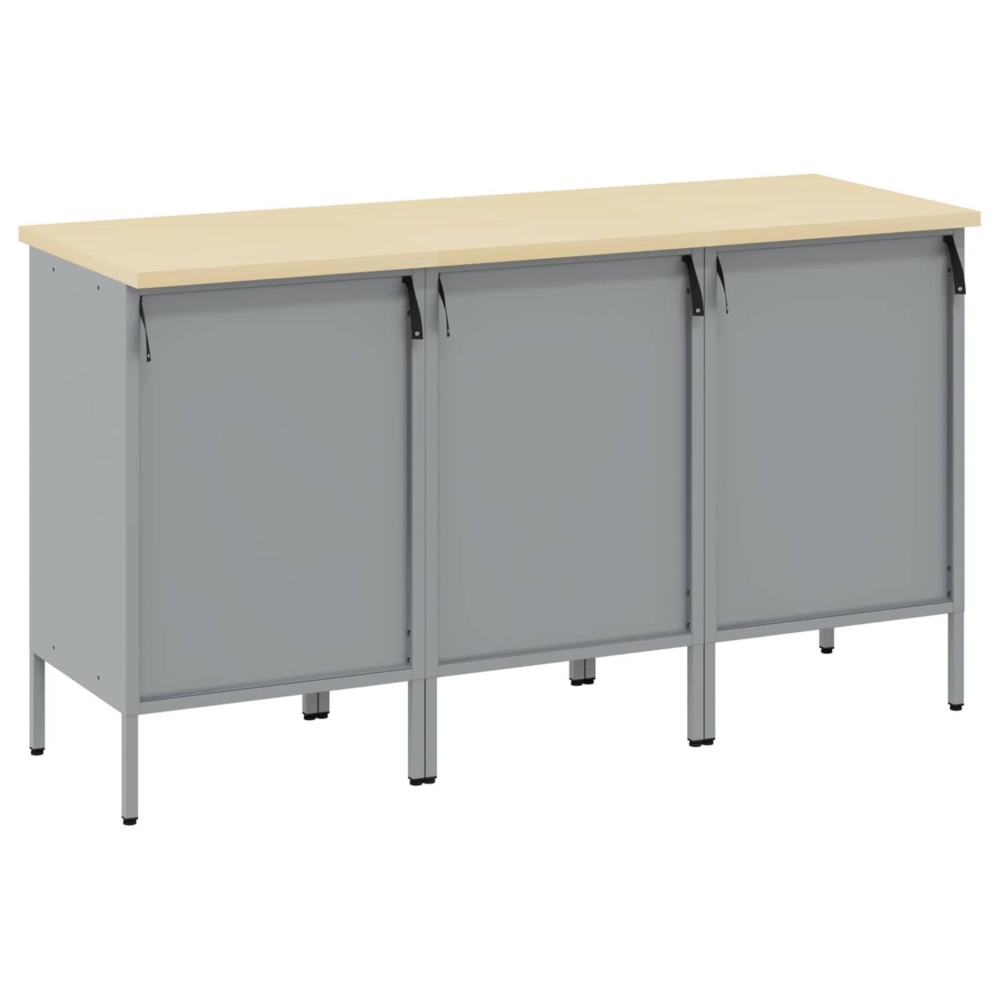 vidaXL Ντουλάπα Εργασίας 3 τμχ. Μαύρο και Γκρι 150 x 55 x 85 εκ