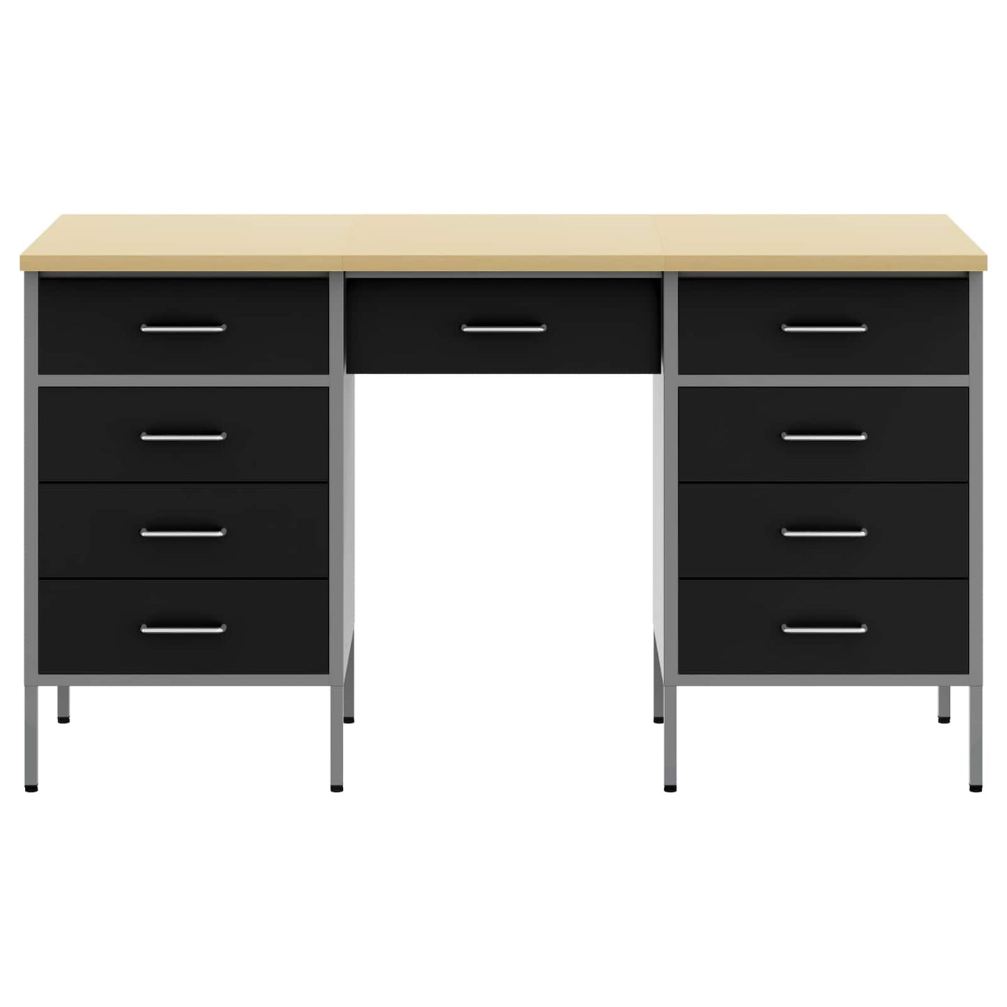 vidaXL Ντουλάπα Εργασίας με συρτάρι 3 pcs Μαύρο 150 x 55 x 85 εκ