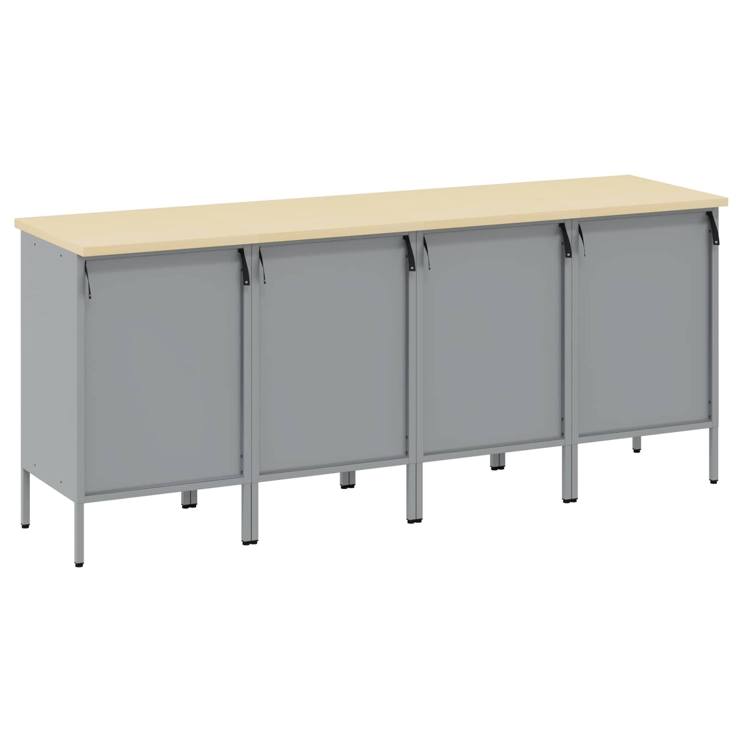 vidaXL Ντουλάπα Εργασίας 4 τμχ. Μαύρο και Γκρι 200 x 55 x 85 εκ