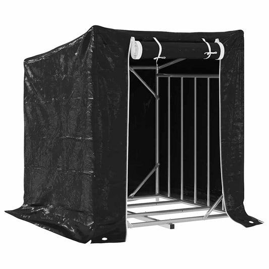 vidaxL Ράφι για καυσόξυλα με κάλυμμα βροχής 101x61x110,5 εκ.