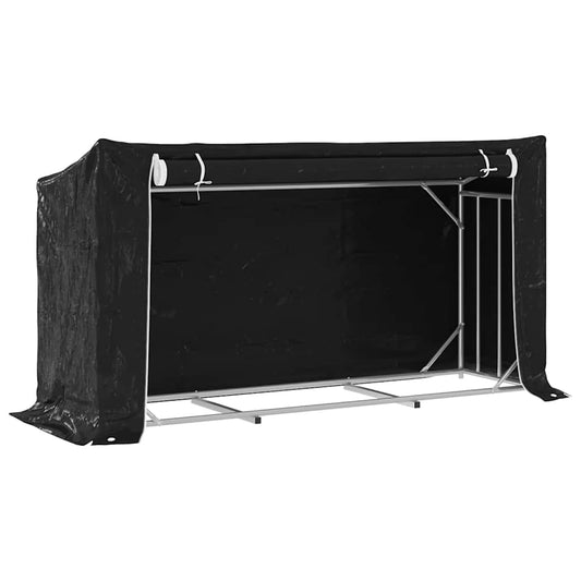 vidaxL Ράφι για καυσόξυλα με κάλυμμα βροχής 200,5x60,5x110,5 εκ.
