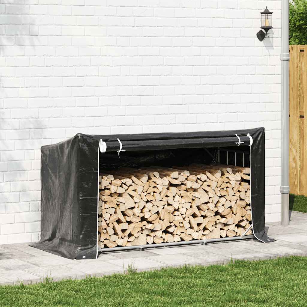 vidaxL Ράφι για καυσόξυλα με κάλυμμα βροχής 200,5x80,5x110,5 εκ.