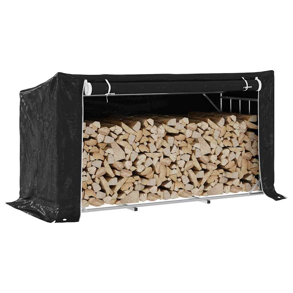 vidaxL Ράφι για καυσόξυλα με κάλυμμα βροχής 200,5x80,5x110,5 εκ.