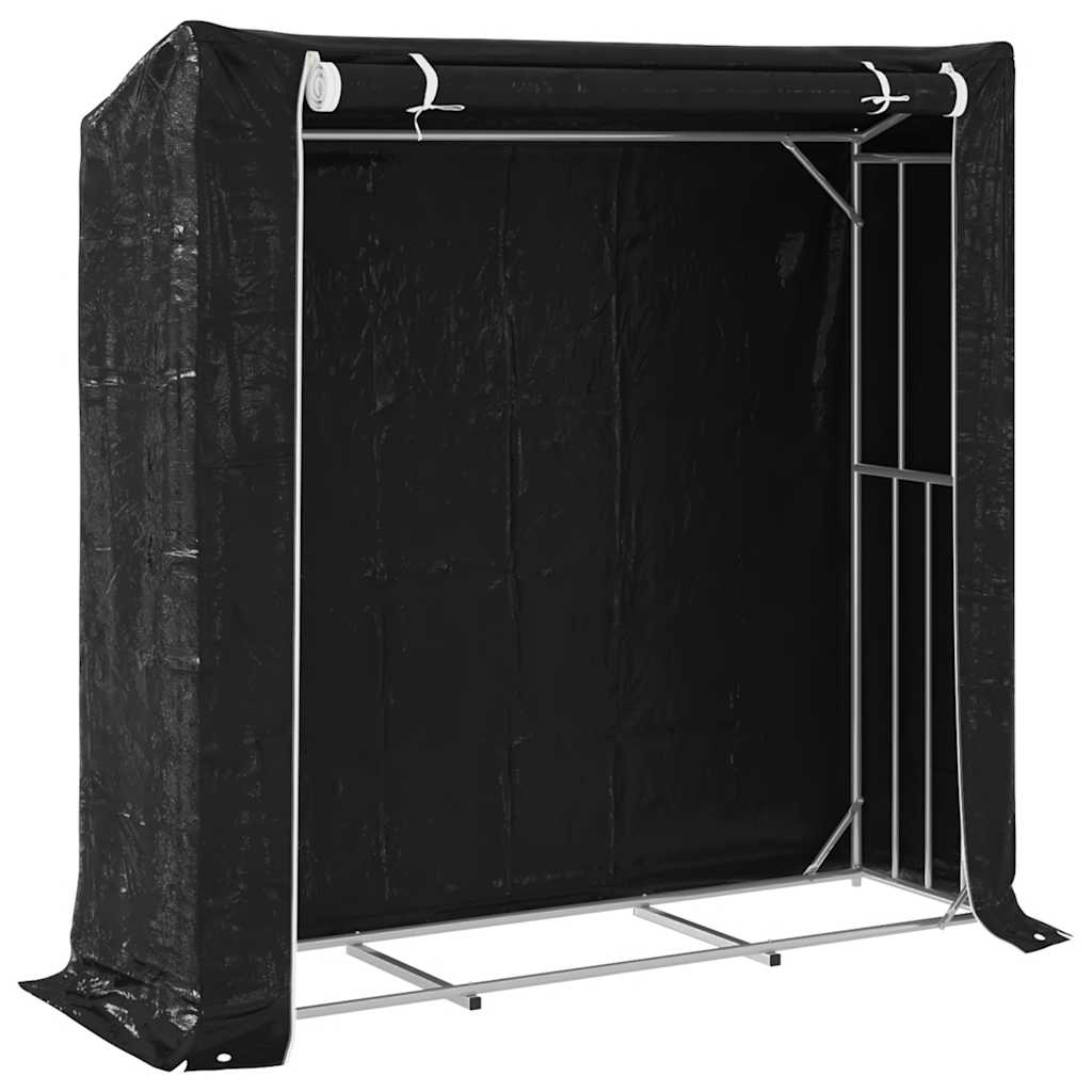 vidaxL Ράφι για καυσόξυλα με κάλυμμα βροχής 200x60x200 εκ.