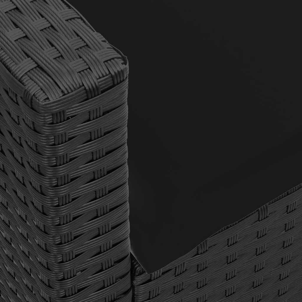 vidaXL Καναπές κήπου 5θέσιος με μαξιλάρια Μαύρο Poly Rattan