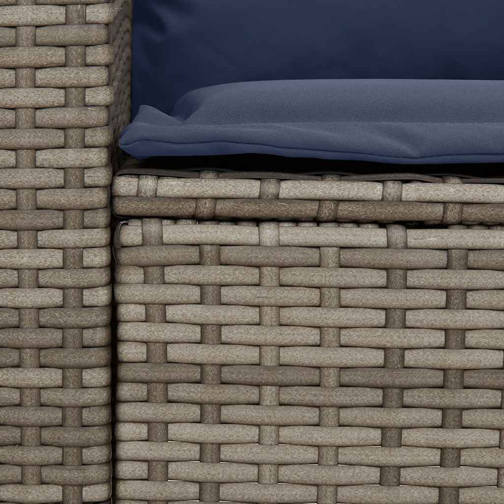 vidaXL Καναπές κήπου 5θέσιος με μαξιλάρια Γκρι Poly Rattan