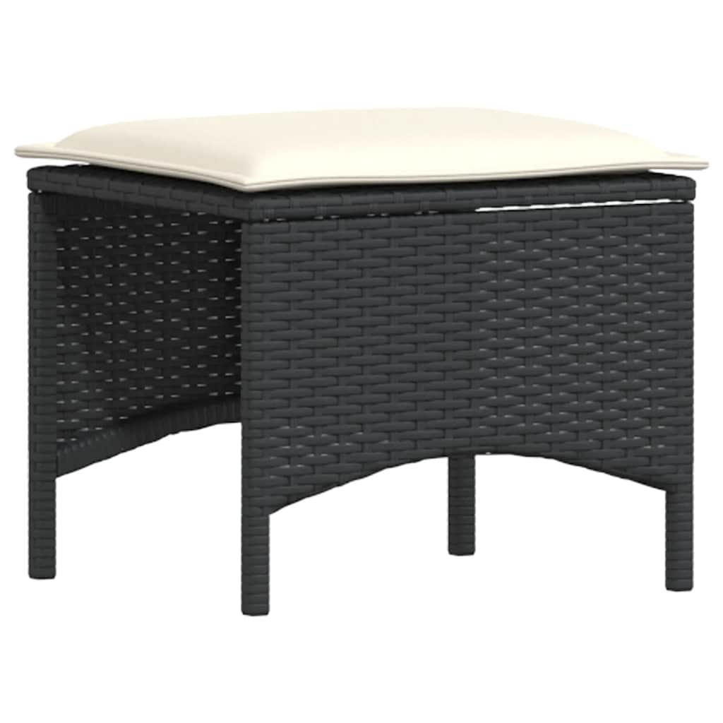 vidaXL Σετ Τραπεζαρίας Κήπου με Μαξιλάρια 4 τεμ. Μαύρο από Συνθ. Ρατάν