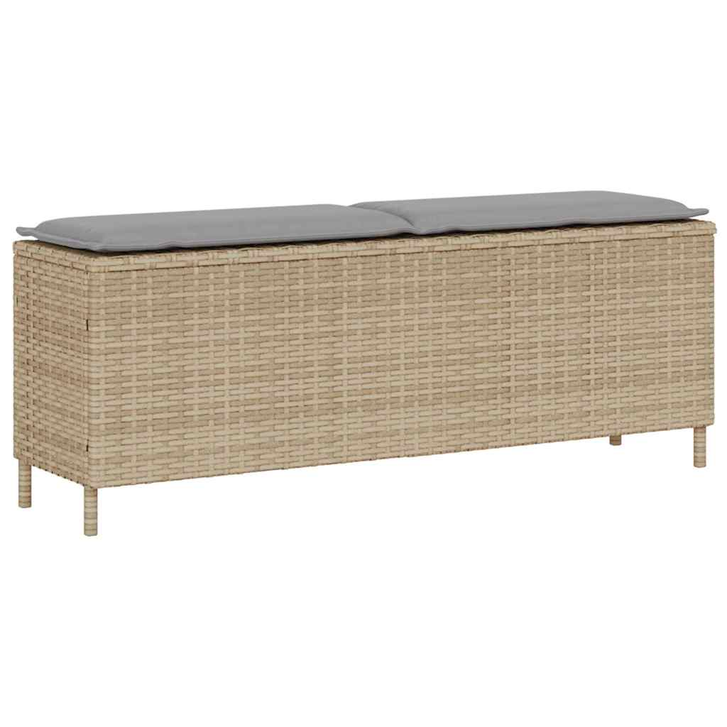 vidaXL Παγκάκι Κήπου με Μαξιλάρι Μπεζ 110x30x40,5 εκ. από Συνθετικό Ρατάν
