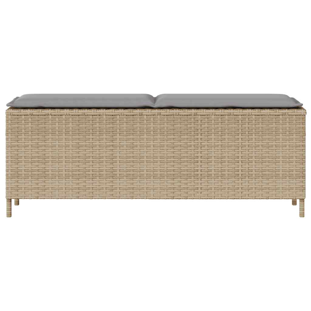 vidaXL Παγκάκι Κήπου με Μαξιλάρι Μπεζ 110x30x40,5 εκ. από Συνθετικό Ρατάν