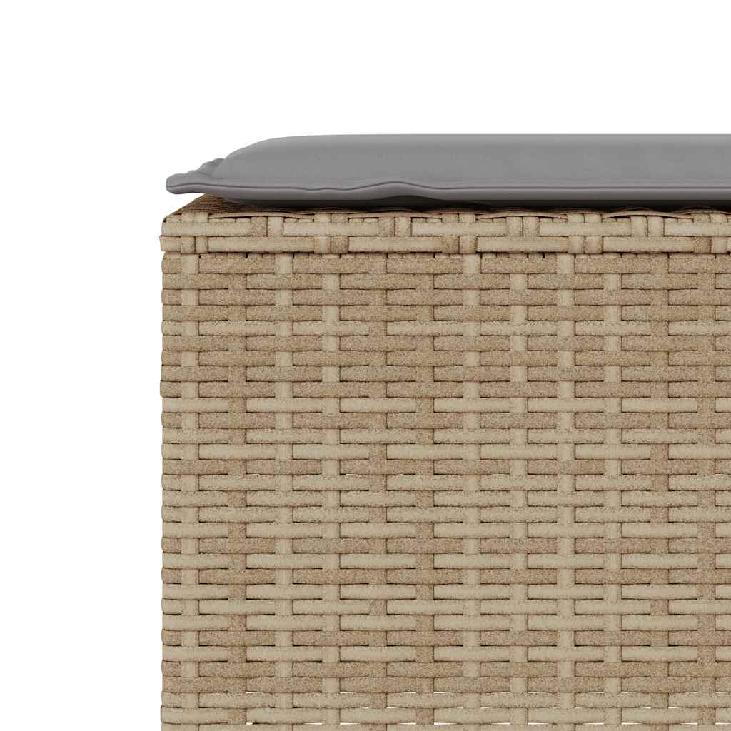 vidaXL Παγκάκι Κήπου με Μαξιλάρι Μπεζ 110x30x40,5 εκ. από Συνθετικό Ρατάν