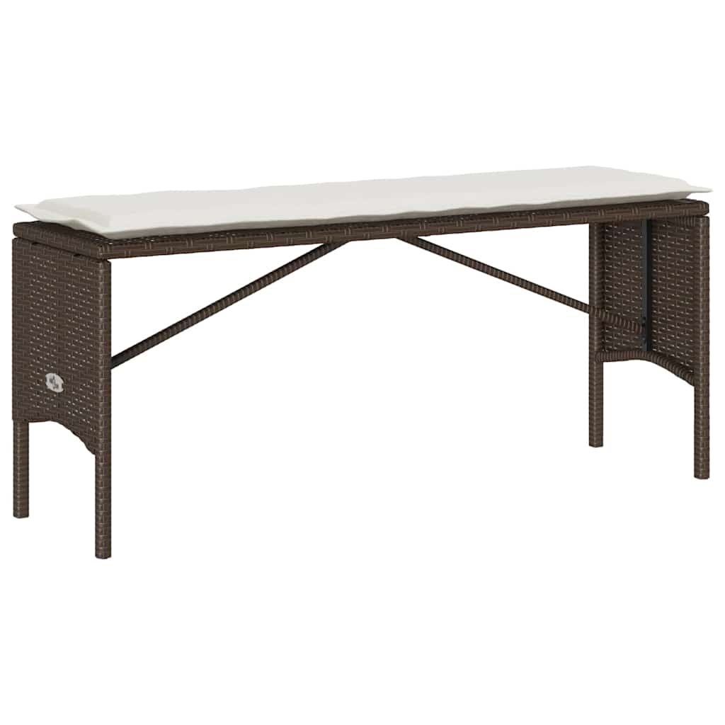 vidaXL Σετ Τραπεζαρίας Κήπου 3 τεμ. Καφέ Συνθετικό Ρατάν με Μαξιλάρια