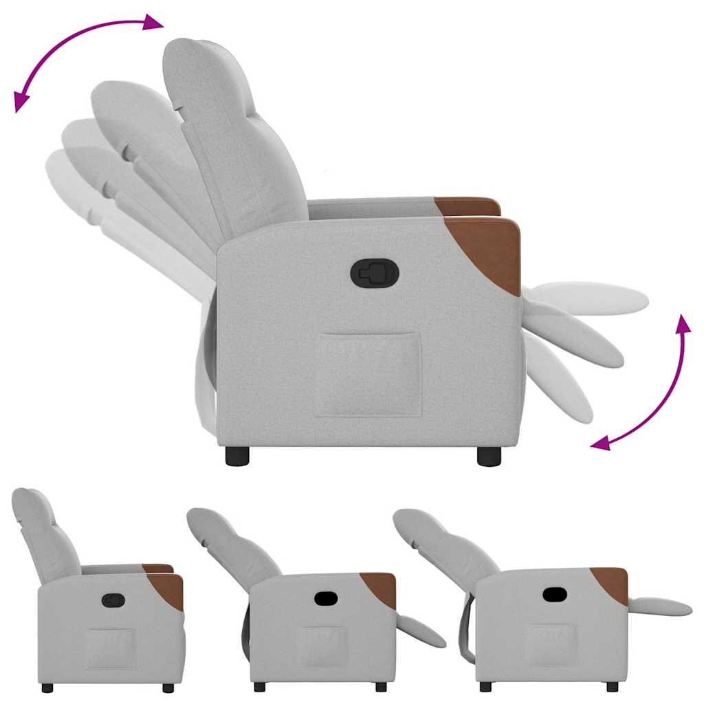 vidaXL Ανακλινόμενη καρέκλα Γκρι σύννεφο Ύφασμα