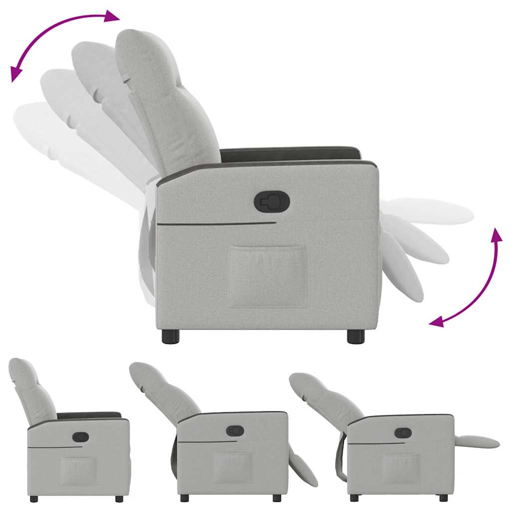 vidaXL Ανακλινόμενη καρέκλα Γκρι σύννεφο Ύφασμα