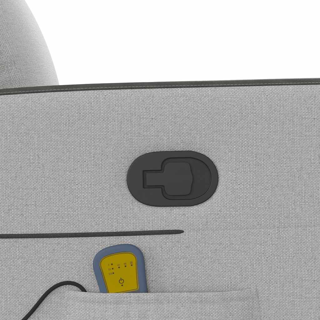vidaXL καρέκλα ανάκλισης μασάζ Cloud Grey Fabric