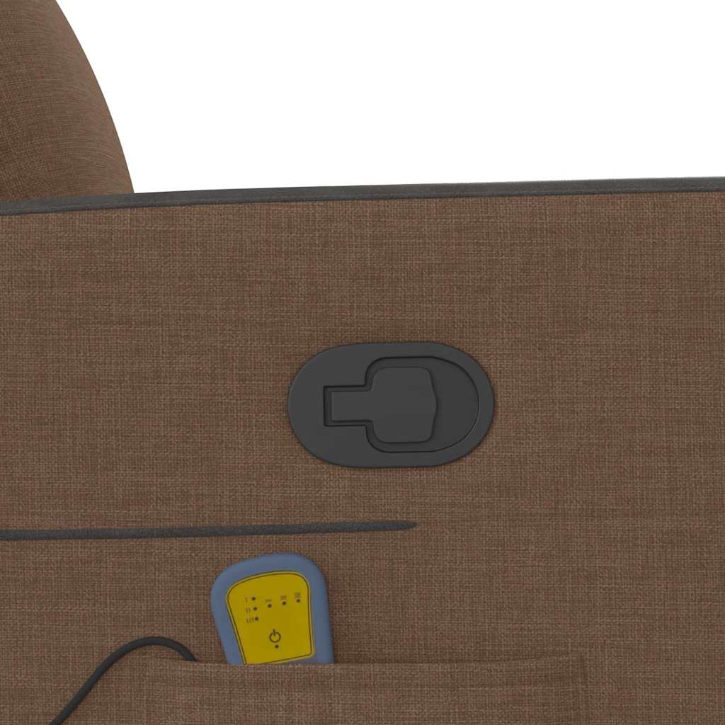 vidaXL Πολυθρόνα Μασάζ Ανακλινόμενη Καφέ Υφασμάτινη