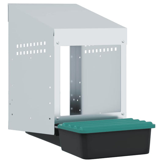 vidaXL Κουτί Φωλιάς Κοτόπουλων με 1 Θήκη, Επιτοίχιο, από Γαλβανισμένο Ατσάλι