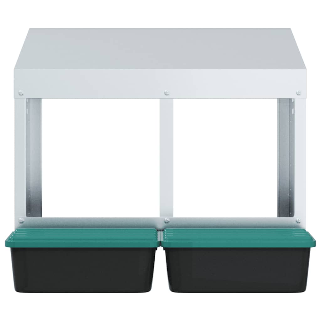 vidaXL Κουτί Φωλιάς Κοτόπουλων με 2 Θέσεις, Επιτοίχιο από Γαλβανισμένο Ατσάλι