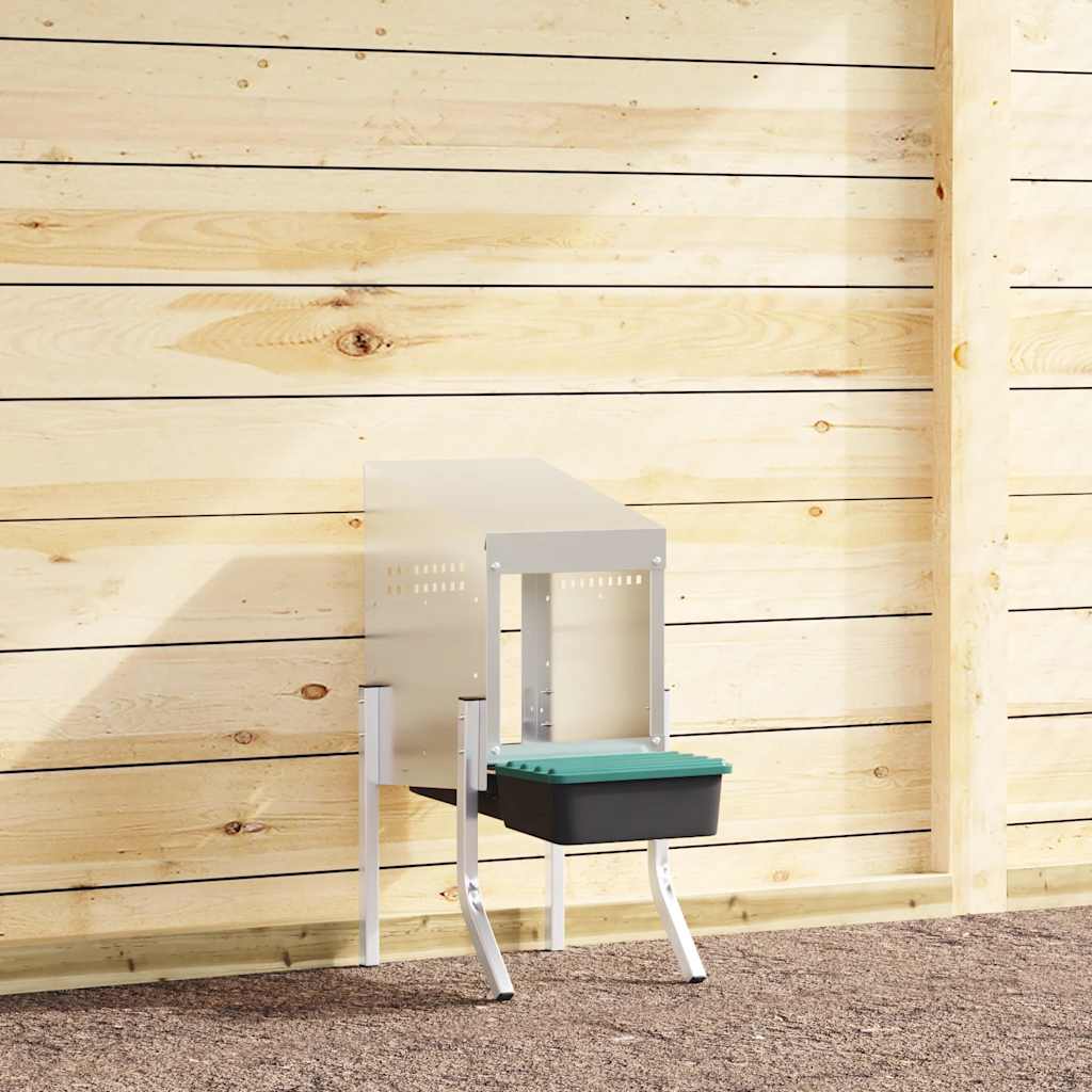 vidaXL Κουτί Φωλιάς Κοτόπουλων με 1 Θήκη και Πόδια από Γαλβανισμένο Ατσάλι