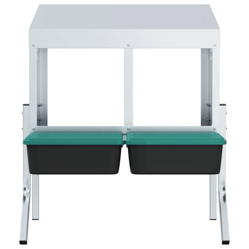 vidaXL Κουτί Φωλιάς Κοτόπουλων με 2 Θέσεις και Πόδια από Γαλβανισμένο Ατσάλι