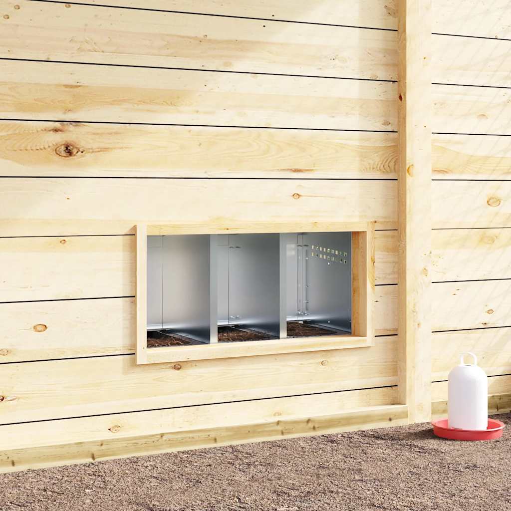 vidaXL Κουτί Φωλιάς Κοτόπουλων 3 Χωρητικών Με Πόδια από Γαλβανισμένο Ατσάλι