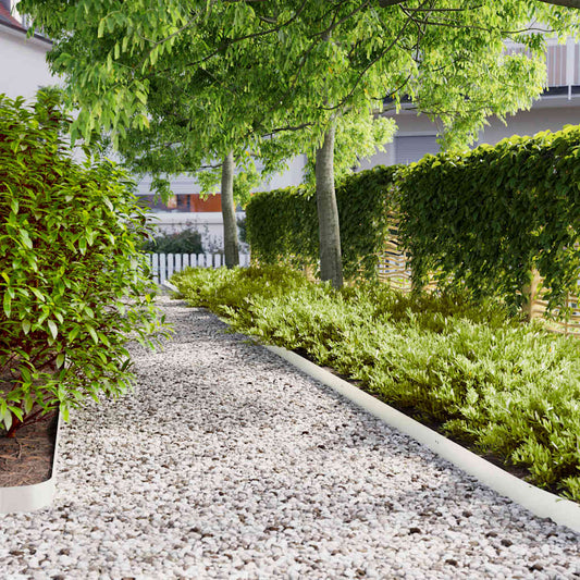 vidaXL Περιφράξεις γκαζόν 50 τεμάχια Λευκό από χάλυβα ψυχρής έλασης