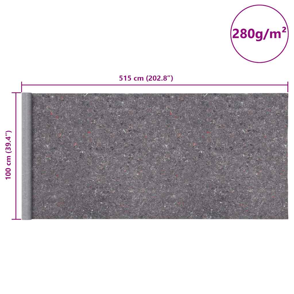 vidaXL Αντιολισθητικά Φλις Βαφής 2 τεμ. 5 μ. 280 γρ./μ² Γκρι