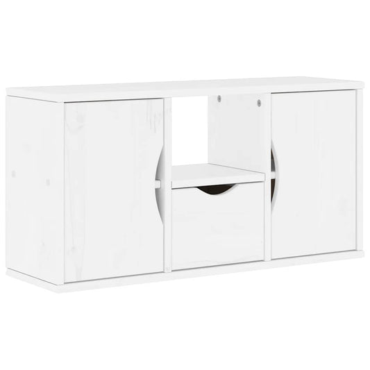 vidaXL Έπιπλο Τηλεόρασης με Συρτάρι ODDA Λευκό 79x24x40εκ. Ξύλο Πεύκου