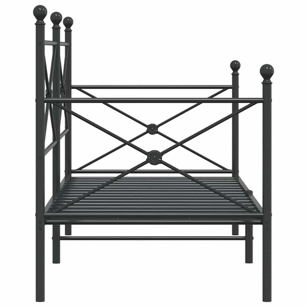 vidaXL Κρεβάτι ημέρας χωρίς στρώμα Μαύρο 80x200 cm Ατσάλι