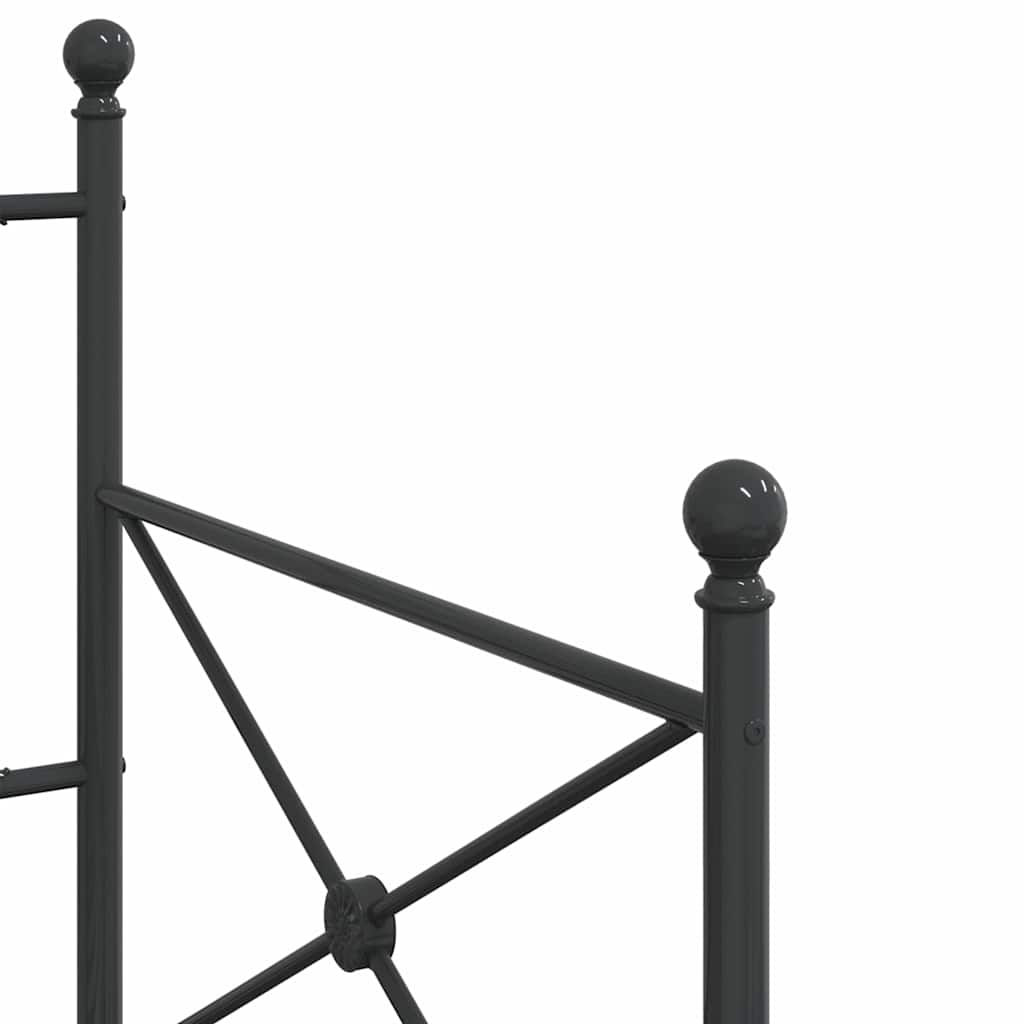 vidaXL Κρεβάτι ημέρας χωρίς στρώμα Μαύρο 80x200 cm Ατσάλι