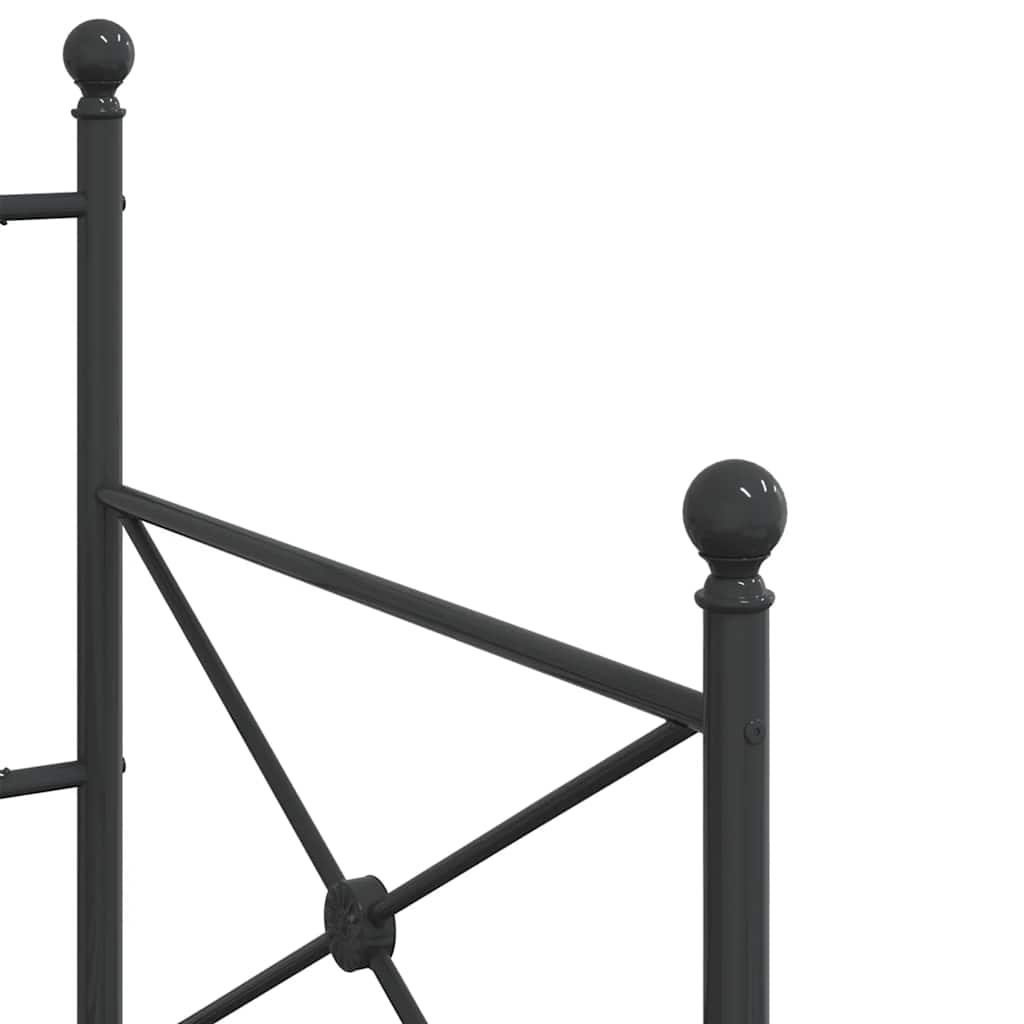 vidaXL Κρεβάτι ημέρας χωρίς στρώμα Μαύρο 90x200 cm Ατσάλι