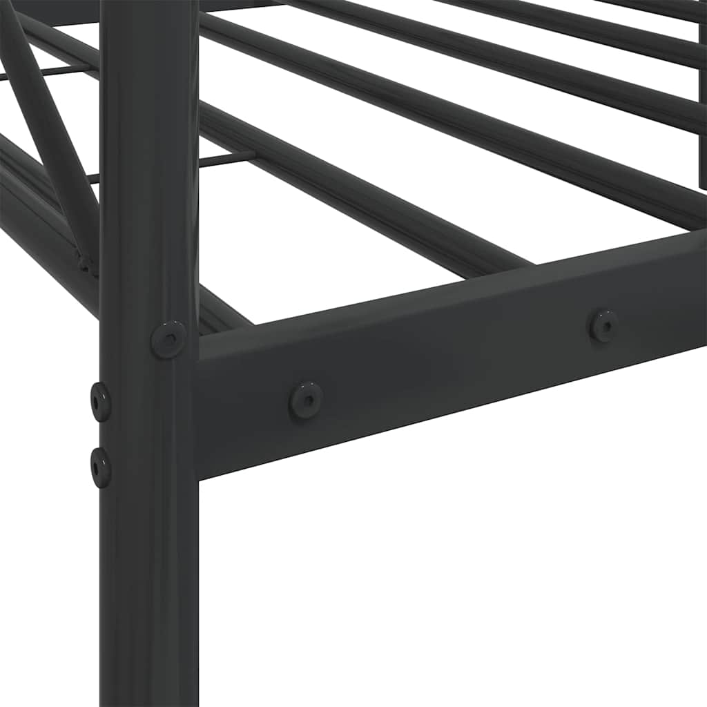 vidaXL Κρεβάτι ημέρας χωρίς στρώμα Μαύρο 90x200 cm Ατσάλι