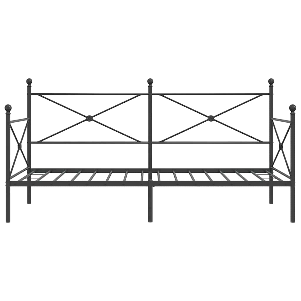 vidaXL Κρεβάτι ημέρας χωρίς στρώμα Μαύρο 100x190 cm Ατσάλι