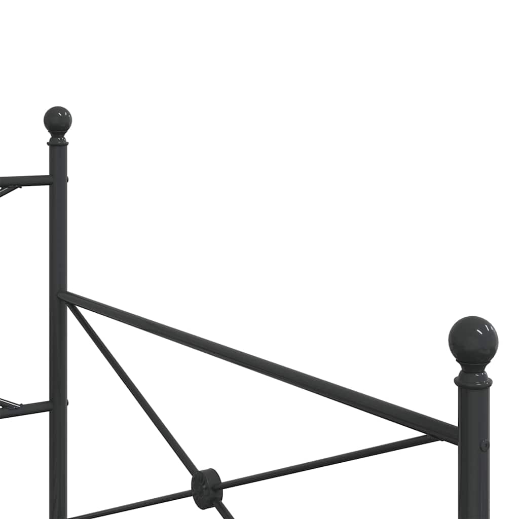 vidaXL Κρεβάτι ημέρας χωρίς στρώμα Μαύρο 100x190 cm Ατσάλι