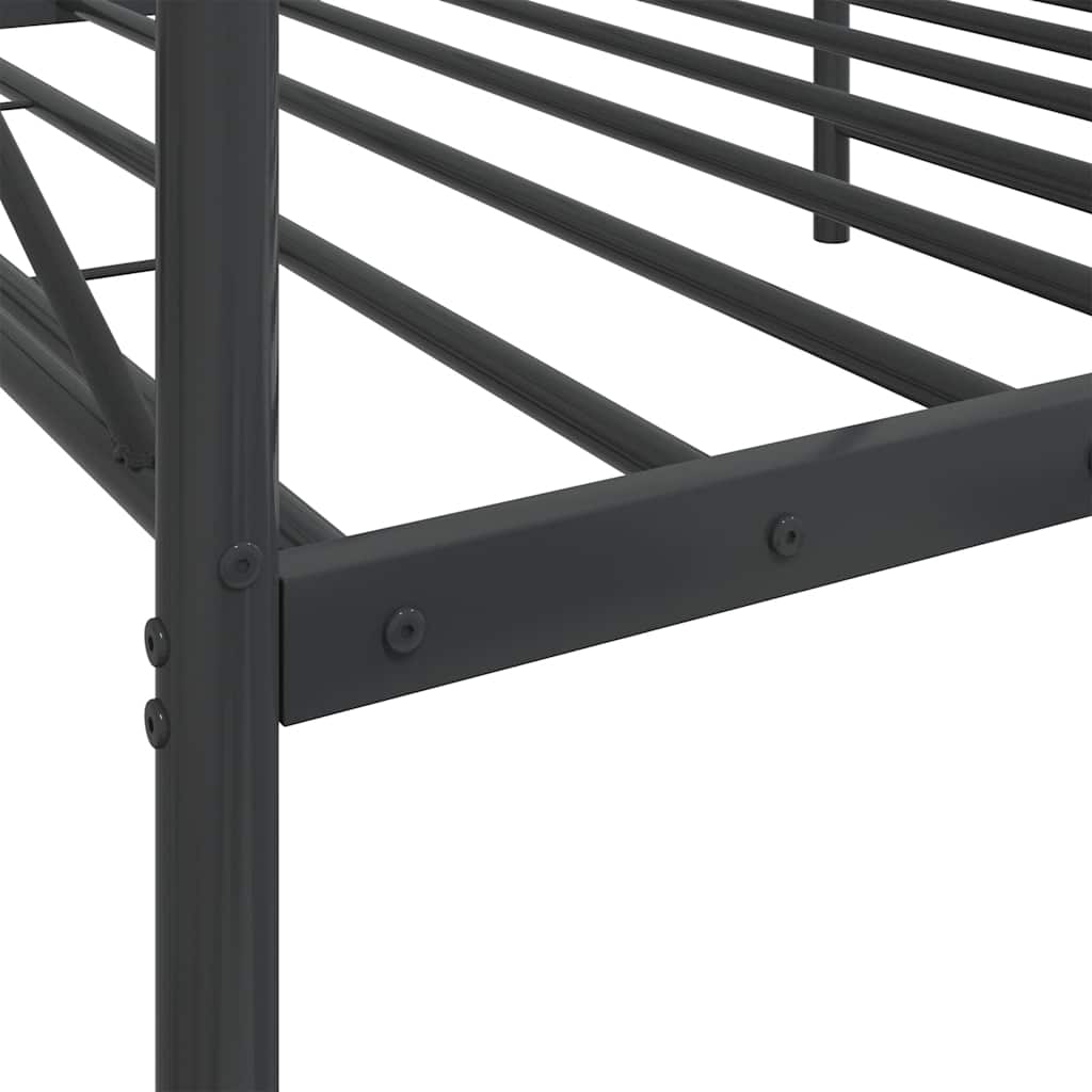 vidaXL Κρεβάτι ημέρας χωρίς στρώμα Μαύρο 100x190 cm Ατσάλι