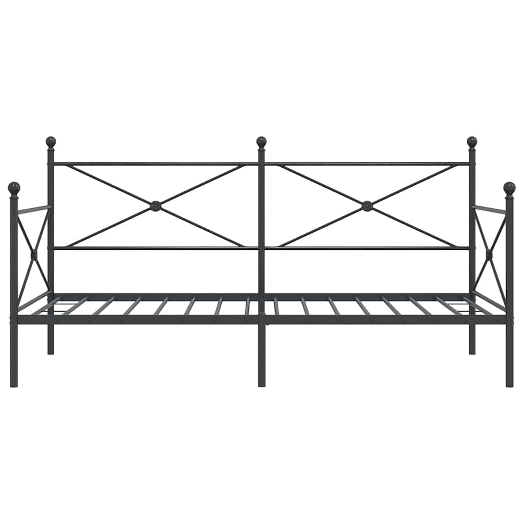 vidaXL Κρεβάτι ημέρας χωρίς στρώμα Μαύρο 100x200 cm Ατσάλι