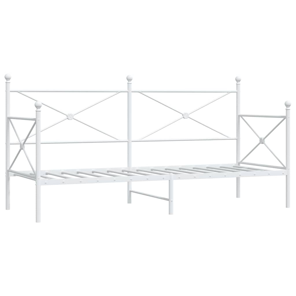 vidaXL Κρεβάτι ημέρας χωρίς στρώμα Λευκό 90x200 cm Ατσάλι