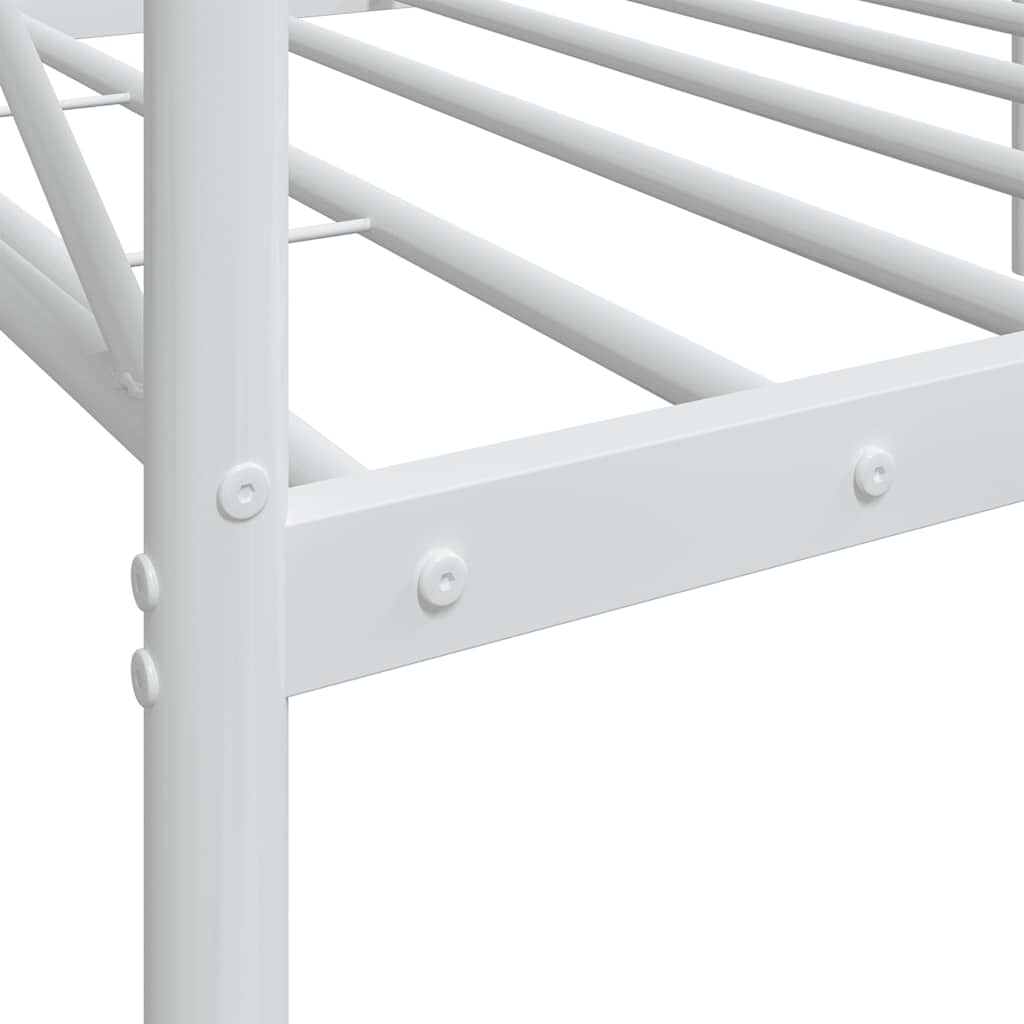 vidaXL Κρεβάτι ημέρας χωρίς στρώμα Λευκό 90x200 cm Ατσάλι
