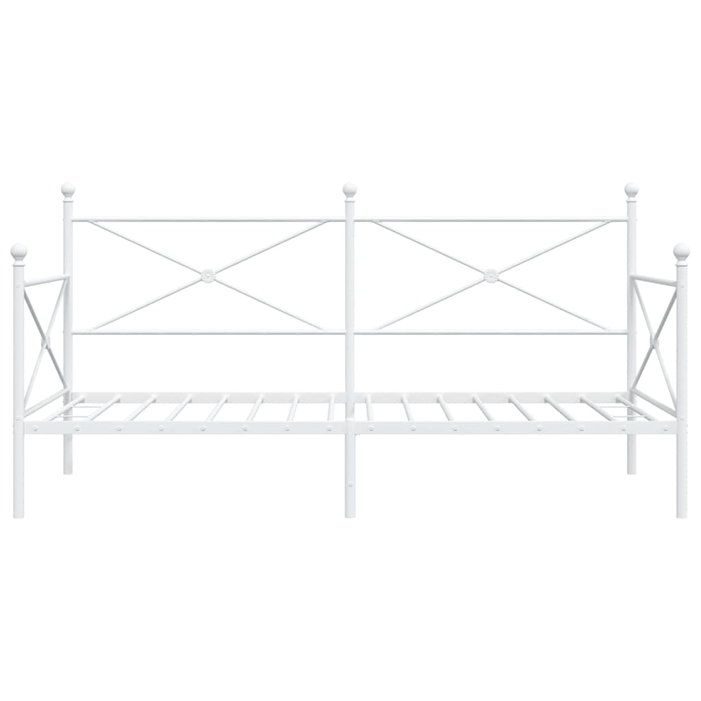vidaXL Κρεβάτι ημέρας χωρίς στρώμα Λευκό 100x200 cm Ατσάλι