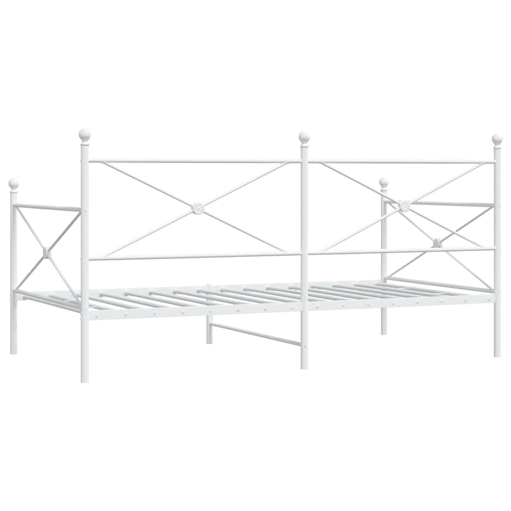 vidaXL Κρεβάτι ημέρας χωρίς στρώμα Λευκό 100x200 cm Ατσάλι