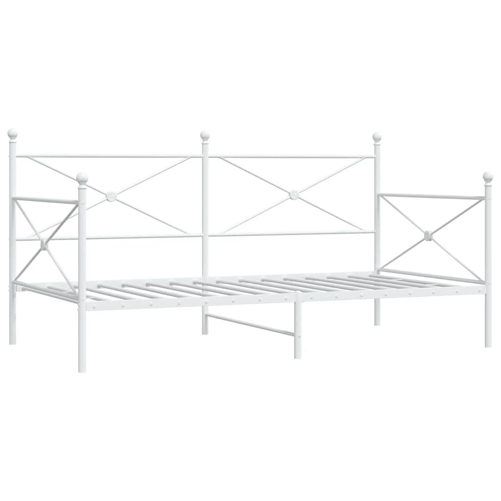 vidaXL Κρεβάτι ημέρας χωρίς στρώμα Λευκό 107x203 cm Ατσάλι