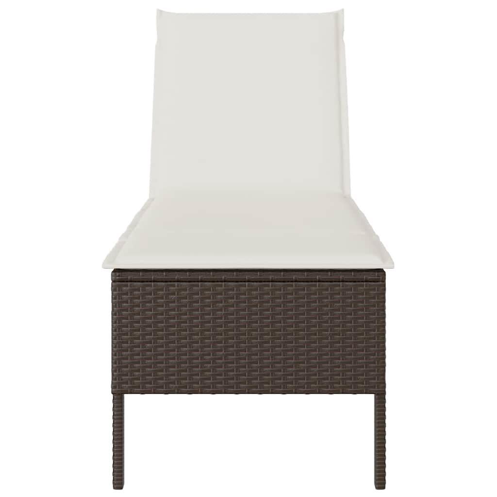 vidaXL Ξαπλώστρα με Μαξιλάρι Καφέ 55x200x44 εκ. από Συνθετικό Ρατάν