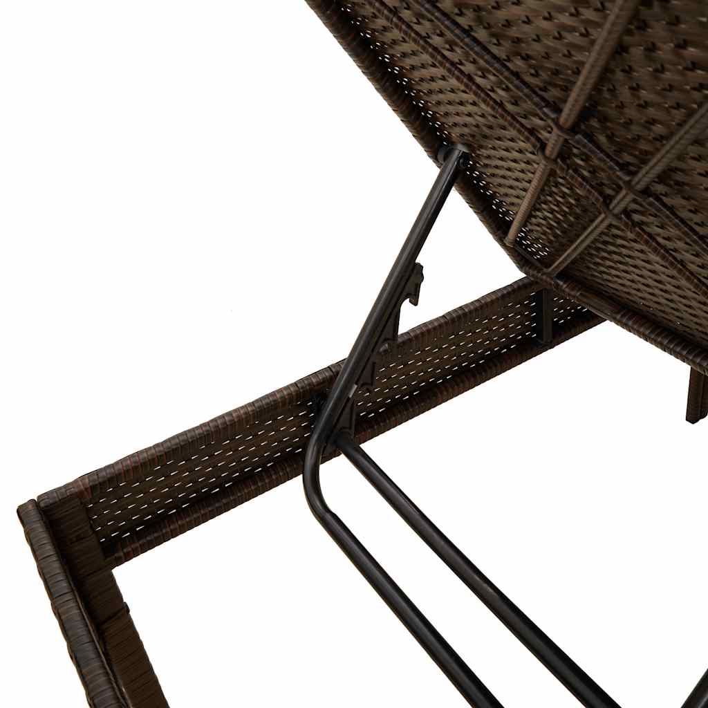 vidaXL Ξαπλώστρα με Μαξιλάρι Καφέ 55x200x44 εκ. από Συνθετικό Ρατάν