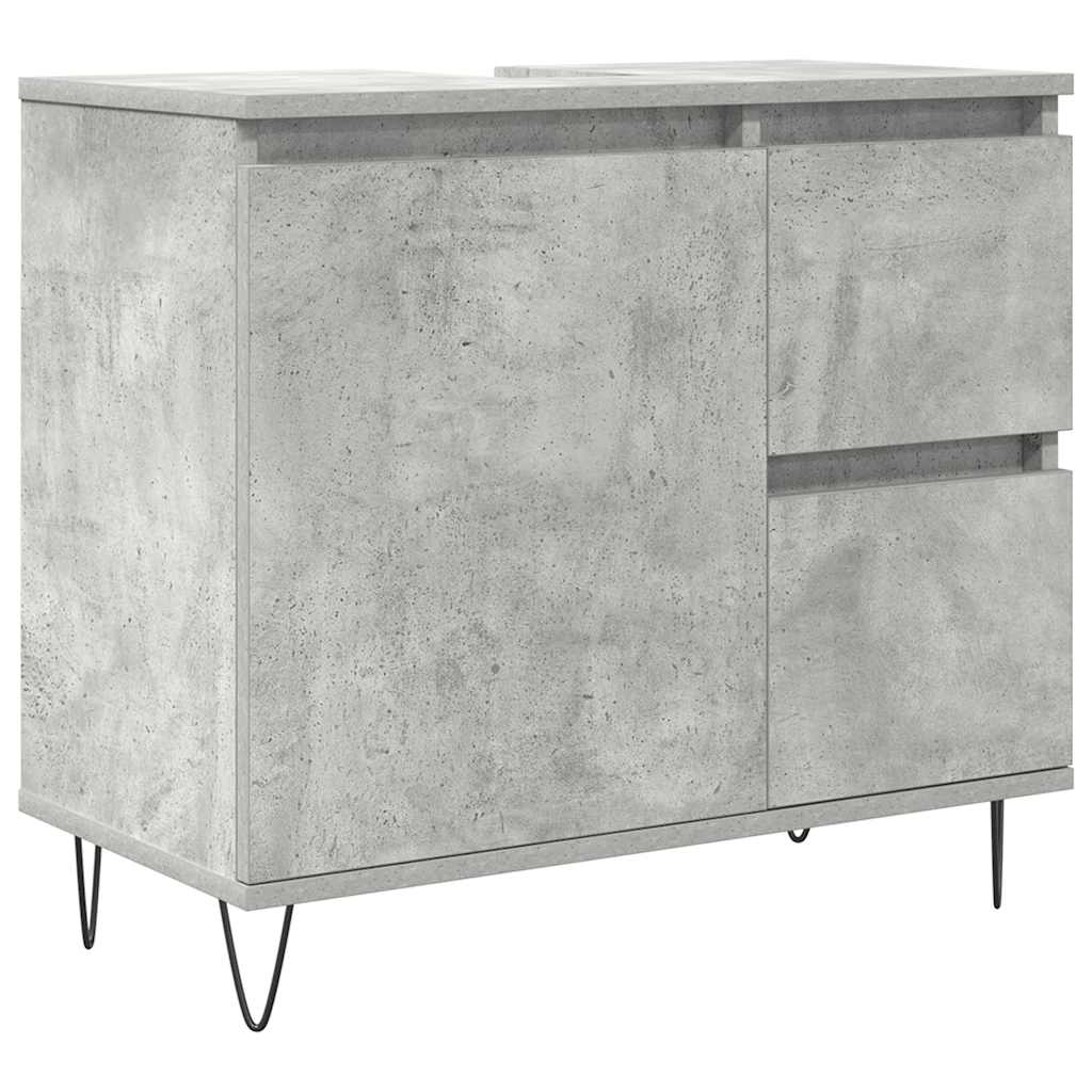 vidaXL Σετ Επίπλων Μπάνιου 3 Τεμαχίων Γκρι Σκυροδέματος από Επεξ. Ξύλο