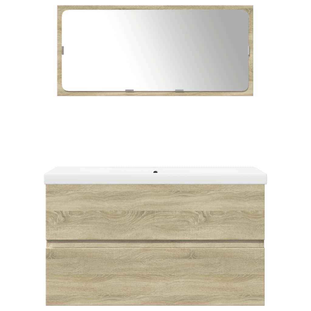 vidaXL Σετ Επίπλων Μπάνιου 3 Τεμαχίων Sonoma Δρυς Επεξεργασμένο Ξύλο