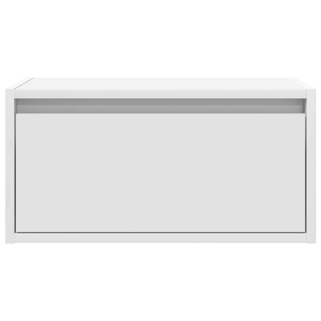 vidaXL Κομοδίνα Επιτοίχια με Φώτα LED 2 τεμ. Λευκά