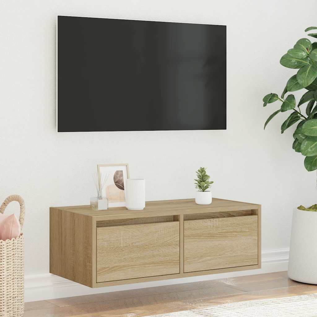 ντουλάπι τηλεόρασης vidaXL με φώτα LED Sonoma Oak 75x35,5x25 cm