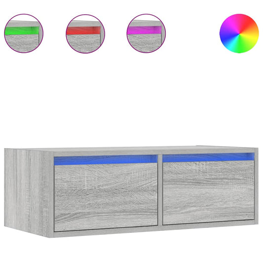 vidaXL Έπιπλο Τηλεόρασης με LED Γκρι Sonoma 75x35,5x25 εκ.