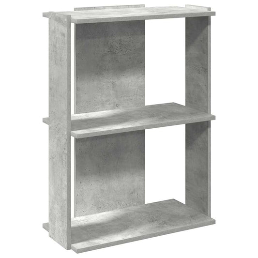vidaXL Βιβλιοθήκη 3 επιπέδων Μπετόν Γκρι 60x30x80 cm Ξύλινη κατασκευή