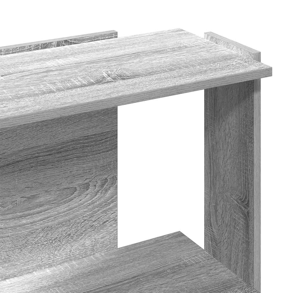 vidaXL Βιβλιοθήκη 3 Επιπέδων Γκρι Sonoma 60x30x80 εκ. Επεξεργ. Ξύλο